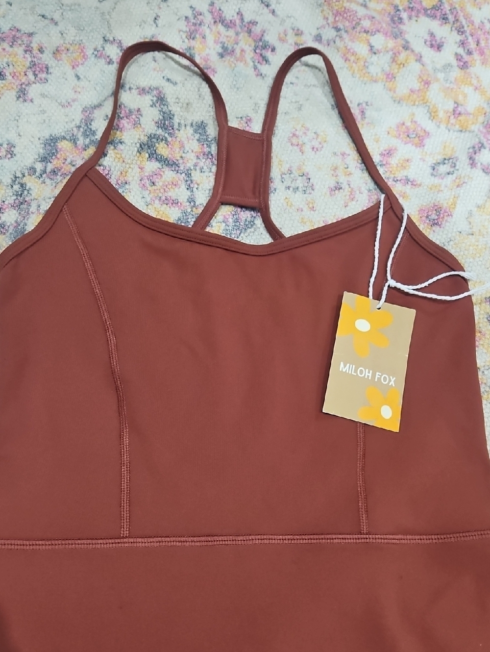 Miloh Fox Rust Brown Racerback one piece. size M new with tags